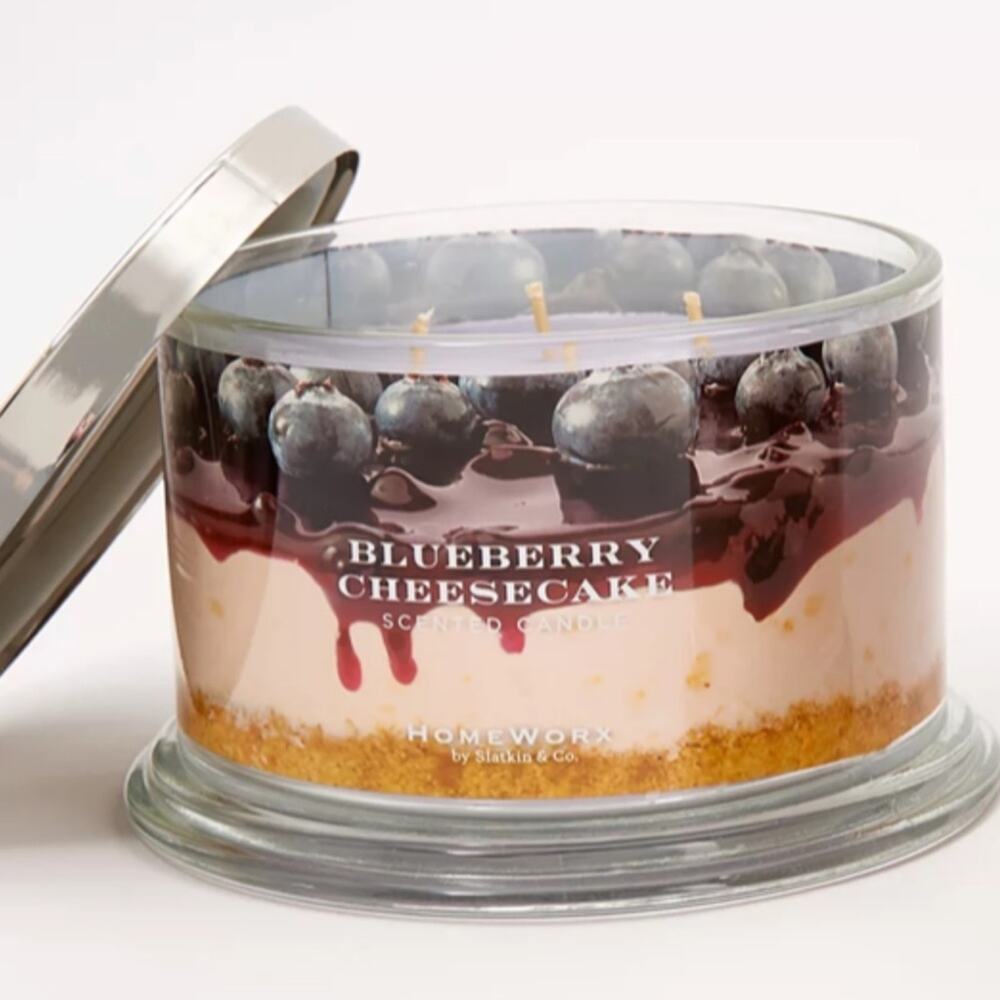 π HomeWorx Blueberry Cheesecake 4 wick candle blogger fan favorite 18 oz - Picture 2 of 12